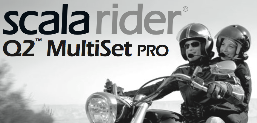 Scala Rider Q2 Multiset Pro motorcycle intercom headset