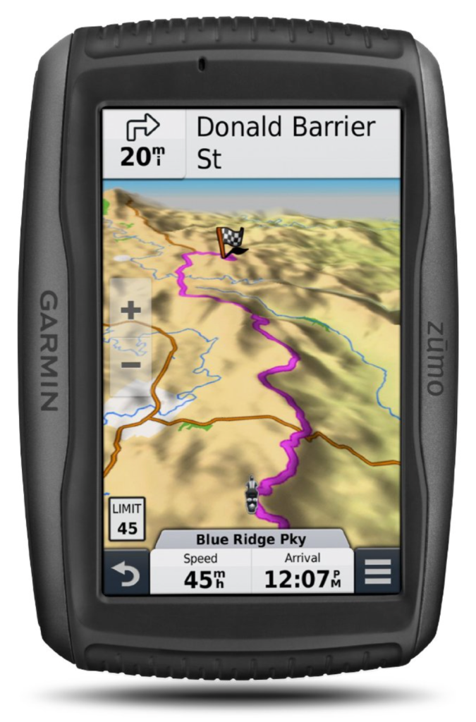 Garmin Zumo 590LM motorcycle GPS - road overview and directions