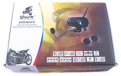 Shark Shkmhf9 Motorycycle Intercom 3800 Ft Bike-to-bike 4 Way Bluetooth Headset (duo set) - package box